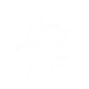 elegant white cursive logo on black