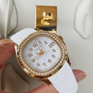 aquanaut 5067a rg ppf 1:1 best edition white textured dial on white rubber strap ronda quartz 