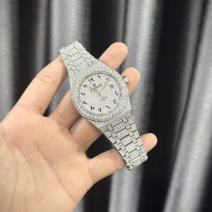 audemars piguet royal oak 41mm custom with moissanite diamonds 