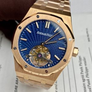 audemars piguet royal oak tourbillon 26522or 41mm in rose gold with blue dial 