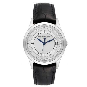 calatrava 5296g ss zf 1:1 best edition white dial blue hands on blue leather strap 324cs 