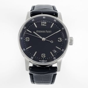 code11.59 15210 41mm ss black dial on black leather strap apsf a4302 super clone 