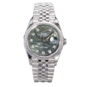 datejust 36 126234 vsf 1:1 best edition 904l steel green leaf diamonds dial on jubilee bracelet vs3235 