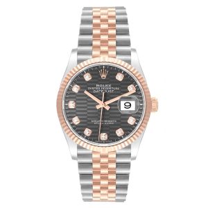 datejust 36 ss 126231 904l ss/rg vsf 1:1 best edition gray fluted dial diamonds on jubilee bracelet vs3235 