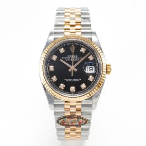 datejust 36mm 126231 clean 1:1 best edition 904l steel black diamonds dial on ss/rg jubilee bracelet vr3235 