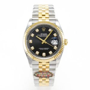 datejust 36mm 126233 clean 1:1 best edition 904l steel black diamonds dial on ss/yg jubilee bracelet vr3235 