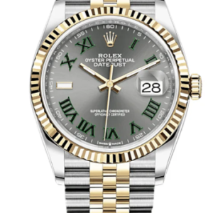 datejust 36mm 126233 clean 1:1 best edition 904l steel gray dial green roman on ss/yg jubilee bracelet vr3235 