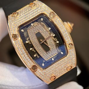 richard mille rm007 gold wrapped watch with moissanite diamonds 36mm 