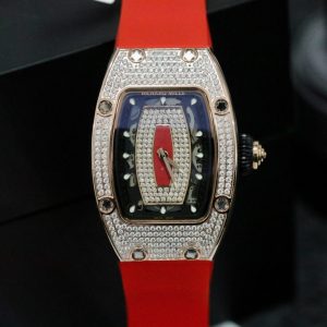 richard mille rm007 with custom moissanite diamonds red 36mm 