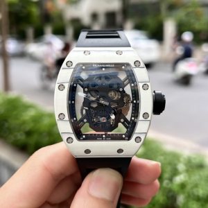 Home richard mille rm052 tourbillon skull carbon with rubber strap 43mm