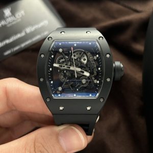 richard mille rm055 black ceramic rubber strap bbr factory 50mm 