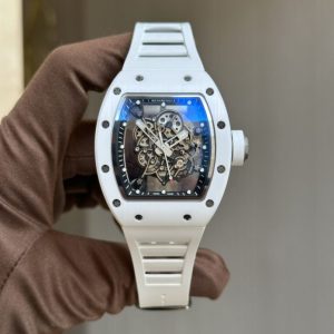 richard mille rm055 bubba watson ceramic white with black dial, bbr factory 