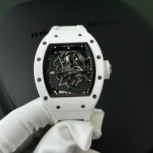 richard mille rm055 white ceramic rubber strap zf factory 50mm 