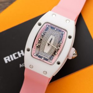 richard mille rm07 01 ceramic with pink rubber strap 