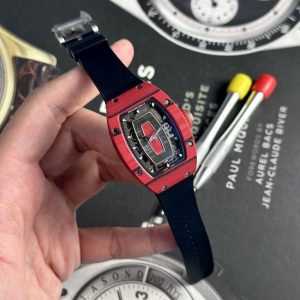 richard mille rm07 01 red carbon rubber strap 32x46mm 