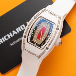 richard mille rm07 01 with diamonds and white ceramic case 