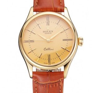 rolex cellini 38mm gold dial rep016798 super clone