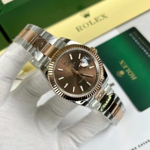 rolex datejust 126331 chocolate dial oyster strap clean factory 41mm 
