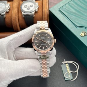 rolex datejust 126331 demi grey dial clean factory 41mm 
