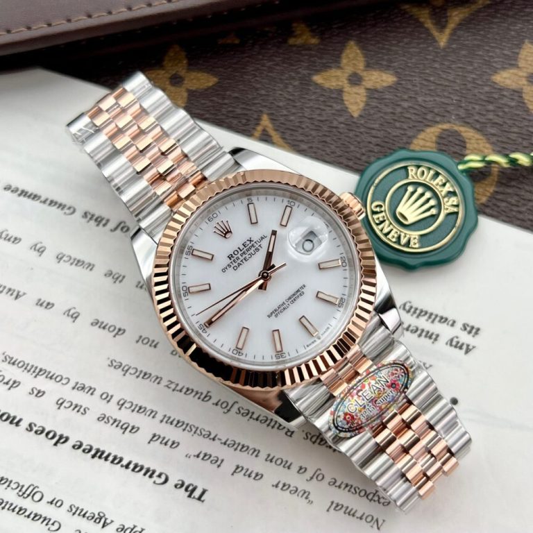 rolex datejust 126331 demi rose gold white dial clean factory 41mm rolex datejust 126331 demi rose gold white dial clean factory 41mm