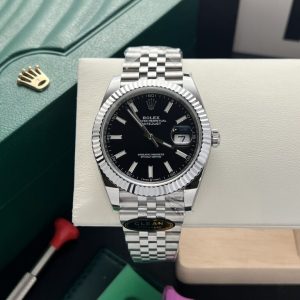 rolex datejust 126334 black dial clean factory 41mm 