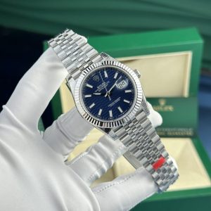 rolex datejust 126334 blue motif dial vs factory 41mm 