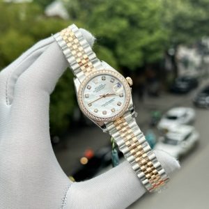 rolex datejust 31mm mother of pearl dial with stone bezel 