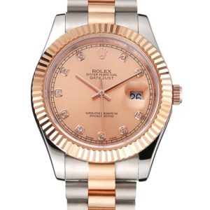 rolex datejust 41mm rose gold dial rep016816 super clone 
