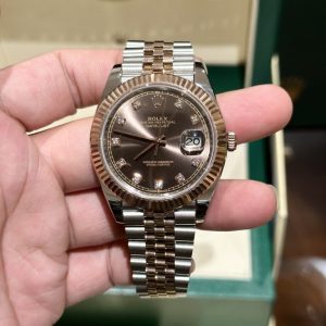 rolex datejust chocolate dial ew factory 41mm 