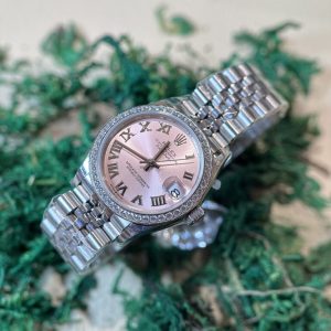 rolex datejust diamonds pink dial ew factory 31mm 