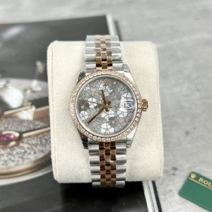 rolex datejust flower dial with diamond bezel 31mm 