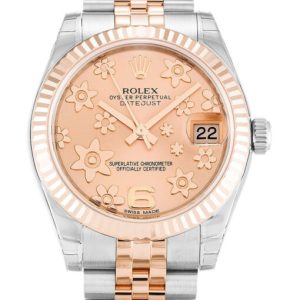 rolex datejust mid size 31mm pink floral dial 178271 super clone