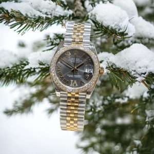 rolex datejust moissanite diamond gray dial 31mm 