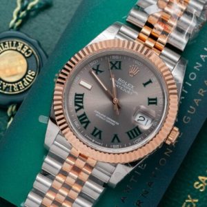 rolex datejust rose gold wrapped wimbledon dial gm factory 41mm 