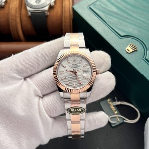 rolex datejust silver gold dial 1:1 demi clean factory 41mm 