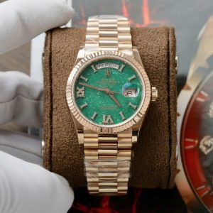 rolex day date 128235 dial aventurine custom gold wrapped 36mm 