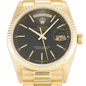 rolex day date 36mm black dial 18038 super clone 