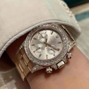 rolex daytona 126595tbr 40mm custom gold wrapped with moissanite diamonds 