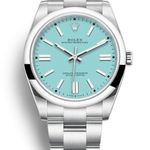rolex oyster perpetual 41mm turquoise blue dial 124300