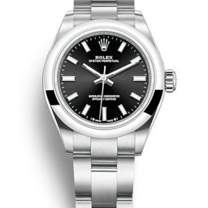 rolex oyster perpetual lady 28mm black dial
