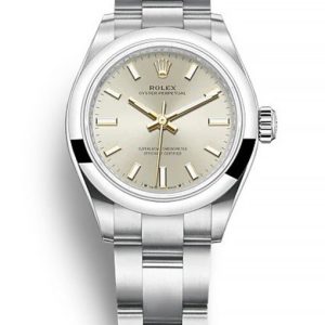 rolex oyster perpetual lady 28mm silver dial