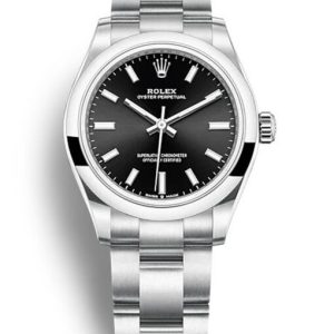 rolex oyster perpetual lady 31mm black dial