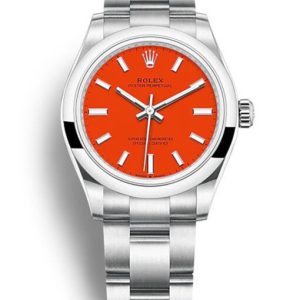 rolex oyster perpetual lady 31mm coral red dial