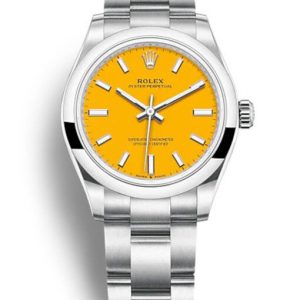 rolex oyster perpetual lady 31mm yellow dial