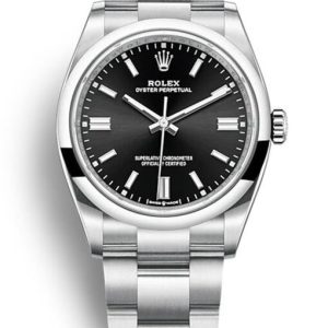 rolex oyster perpetual lady 36mm black dial 