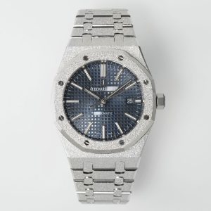 royal oak 15410 frosted ss/ss blue textured dial apsf sa3120 super clone 
