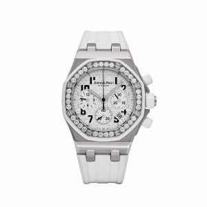  royal oak offshore stainless steel white dial diamond bezel 