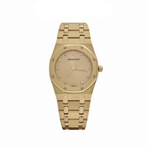  royal oak yellow gold champagne diamond dial 